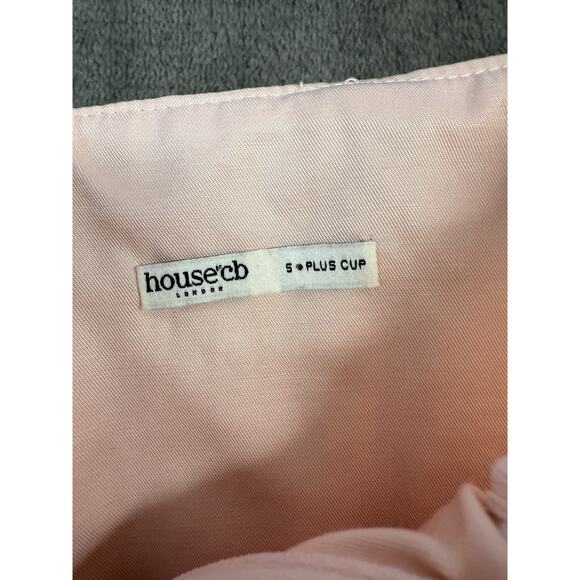 House of CB Vivi Peach Corset Mini Dress S Plus Cup Balletcore Babydoll - Picture 9 of 10